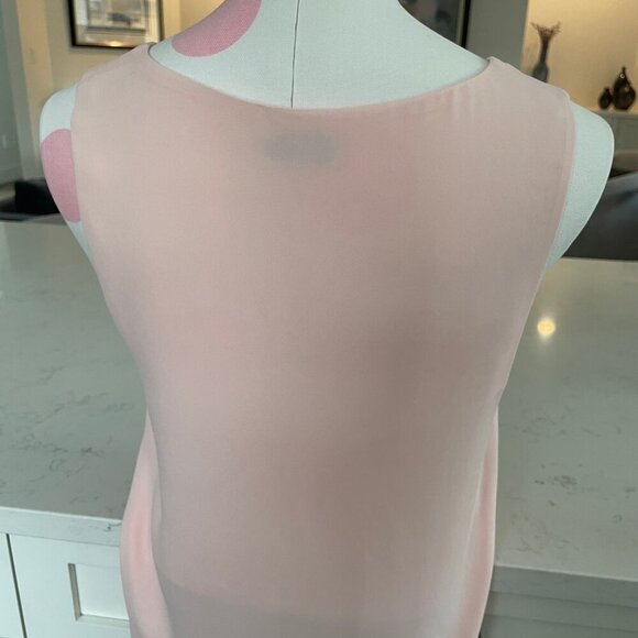 Aritzia Babaton Sleeveless V Neck Lined Polyester Tan Top Soft Pink Sz S - Picture 7 of 13